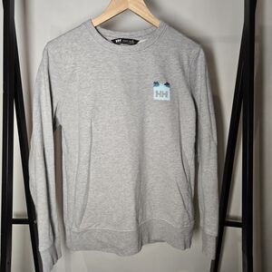 Womens Large Helly Hansen Light Gray Crewneck Sweater Casual Classic